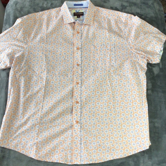 Other - Johnston & Murphy Shirt Adult XXL Geometric Performance Button Up Preppy Mens